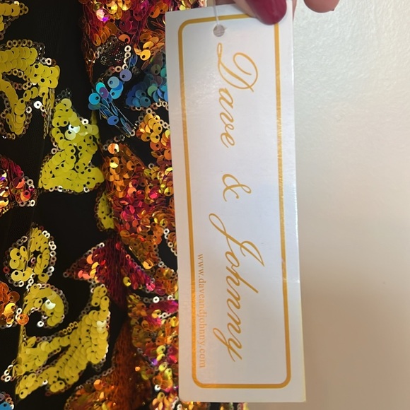 Dave & Johnny Colorful Bold Sequin Mini Cocktail Party Dress NWT Size 20W - Picture 7 of 11